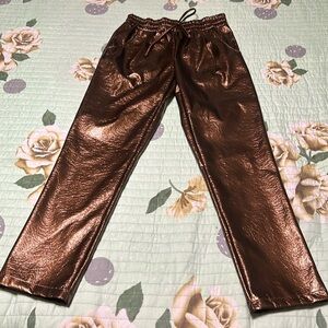 Brown Textured Pants
